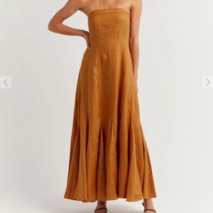 DISSH ROCKY TANGERINE LINEN PANEL DRESS | Size 8 | Never Worn